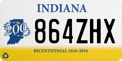 IN license plate 864ZHX