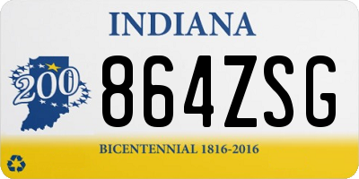 IN license plate 864ZSG