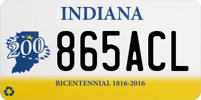 IN license plate 865ACL