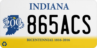 IN license plate 865ACS