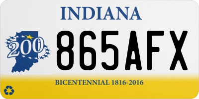 IN license plate 865AFX