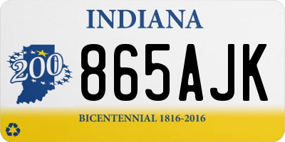 IN license plate 865AJK