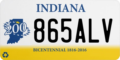 IN license plate 865ALV