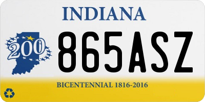 IN license plate 865ASZ
