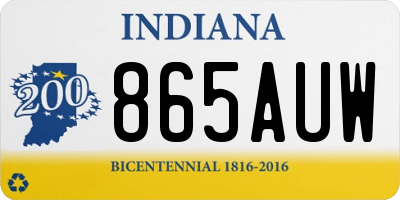 IN license plate 865AUW