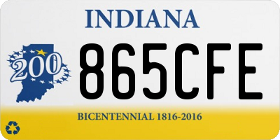 IN license plate 865CFE