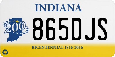 IN license plate 865DJS