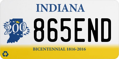 IN license plate 865END