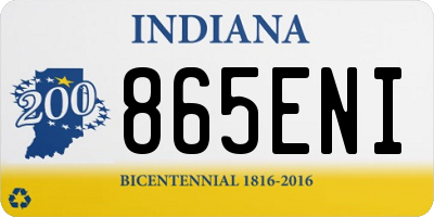 IN license plate 865ENI