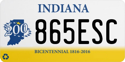 IN license plate 865ESC