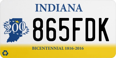 IN license plate 865FDK