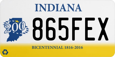 IN license plate 865FEX