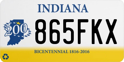 IN license plate 865FKX
