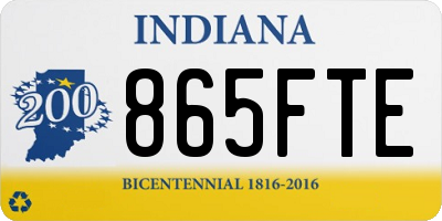 IN license plate 865FTE