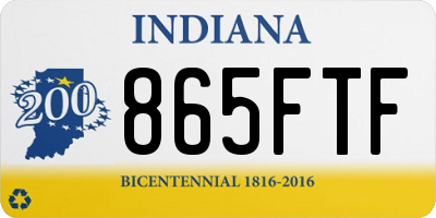 IN license plate 865FTF