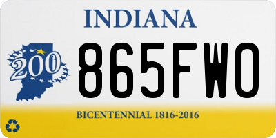 IN license plate 865FWO