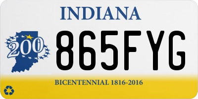 IN license plate 865FYG