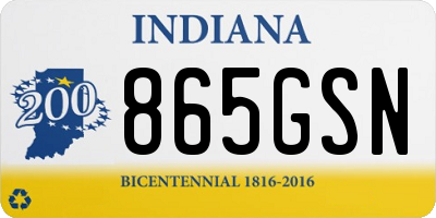 IN license plate 865GSN