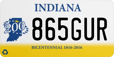 IN license plate 865GUR