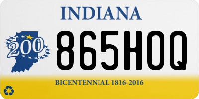 IN license plate 865HOQ