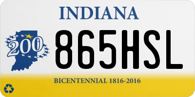 IN license plate 865HSL