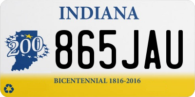 IN license plate 865JAU