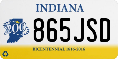 IN license plate 865JSD