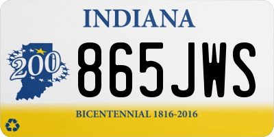 IN license plate 865JWS