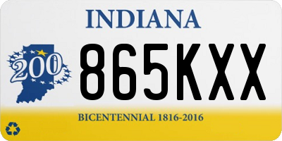 IN license plate 865KXX