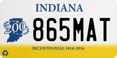 IN license plate 865MAT