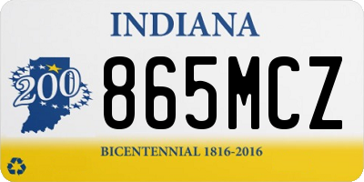 IN license plate 865MCZ