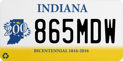 IN license plate 865MDW