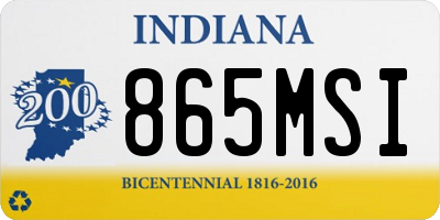 IN license plate 865MSI