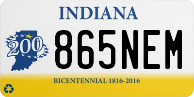IN license plate 865NEM