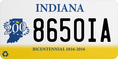 IN license plate 865OIA