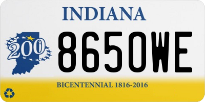 IN license plate 865OWE