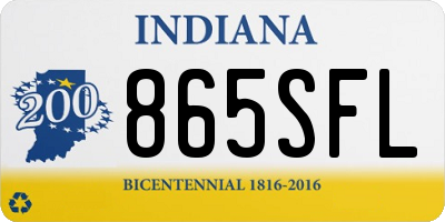 IN license plate 865SFL