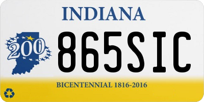 IN license plate 865SIC