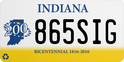 IN license plate 865SIG