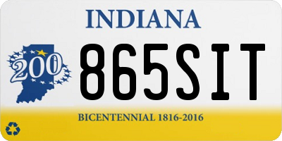 IN license plate 865SIT