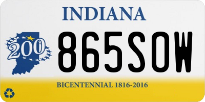 IN license plate 865SOW