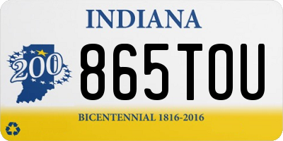IN license plate 865TOU