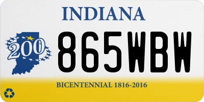 IN license plate 865WBW