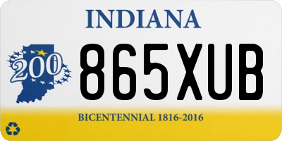 IN license plate 865XUB