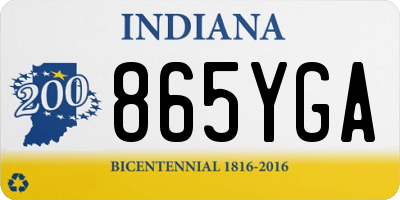 IN license plate 865YGA