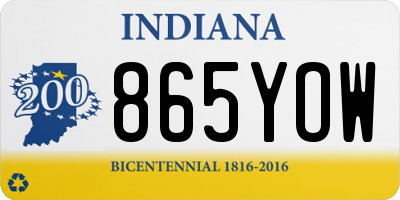 IN license plate 865YOW
