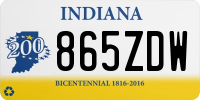 IN license plate 865ZDW