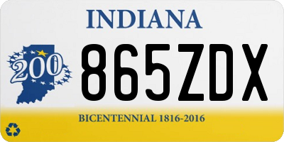 IN license plate 865ZDX