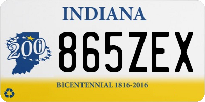 IN license plate 865ZEX