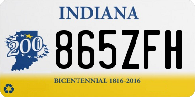 IN license plate 865ZFH